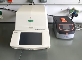 We use a Bio-Rad CFX96 real-time PCR system for gene expression analyses.